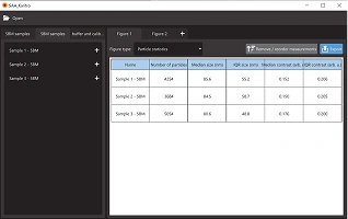 Existing software sample table screen