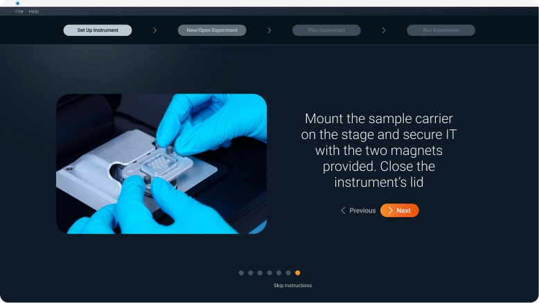 Guided setup instructions with photograph